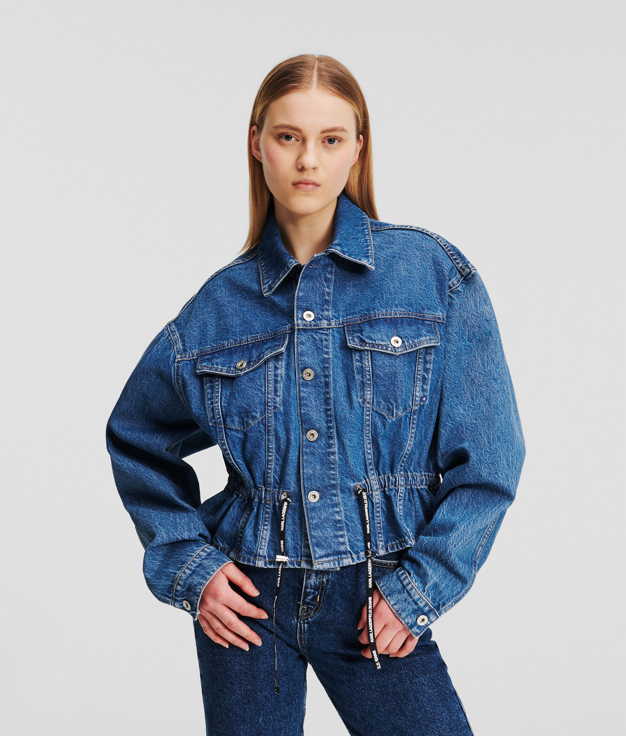 (image for) Charming KLJ Tie Waist Denim Jacket